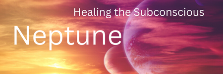 text on pink background - Neptune ray for healing the subconscious