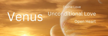 Text on orange background - Venus ray for unconditional love