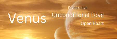 Text on orange background - Venus ray for unconditional love