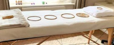 Healing couch with Light-life tools ready for a healing session